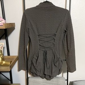 Betsey Johnson Gray Bustle Jacket